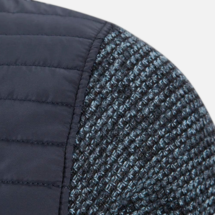 Charles Maison | Men’s Fleece Stand-Collar Patchwork Jacket