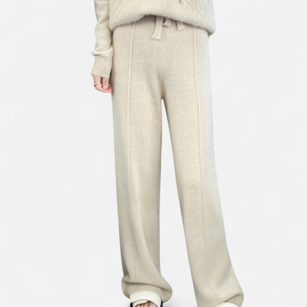 Charles Maison | Women’s Pure Wool Wide-Leg Knit Trousers