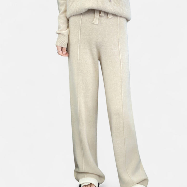 Charles Maison | Women’s Pure Wool Wide-Leg Knit Trousers