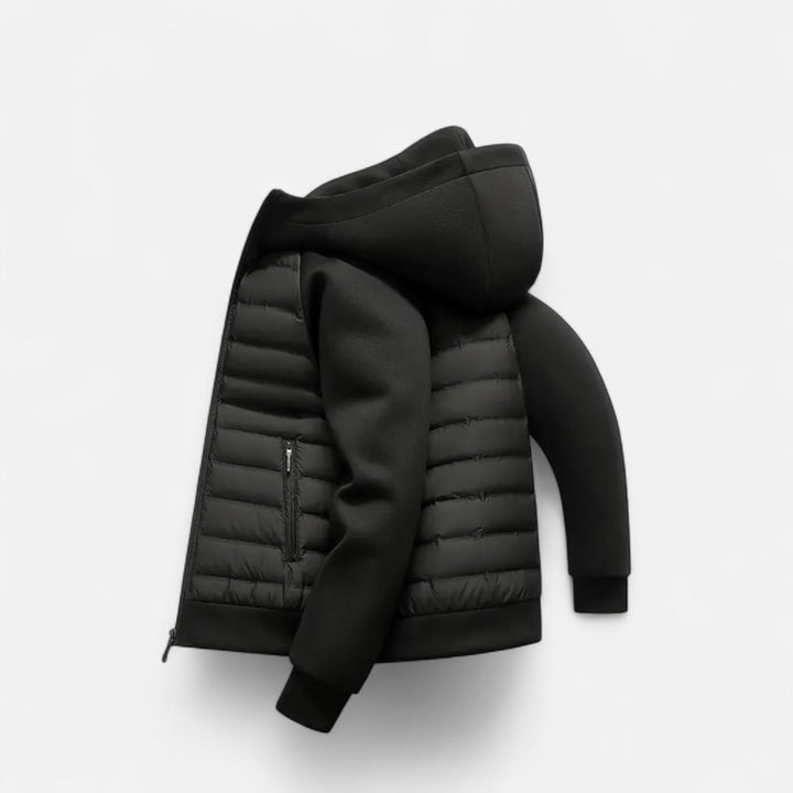 Charles Maison | Men’s Hooded Down Jacket – Spliced Quilted Style