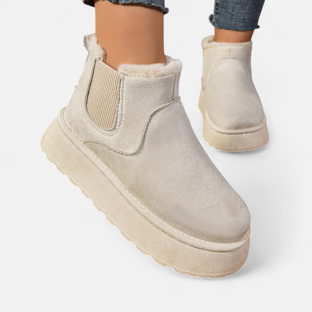 Maison Dresson | Women’s Short Plush Platform Ankle Boots