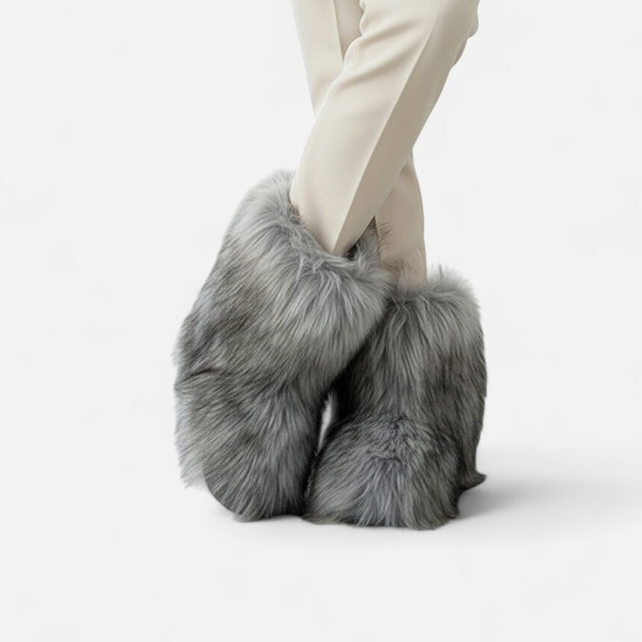 Charles Maison | Women’s Faux Fur Boots – Winter Luxe Comfort