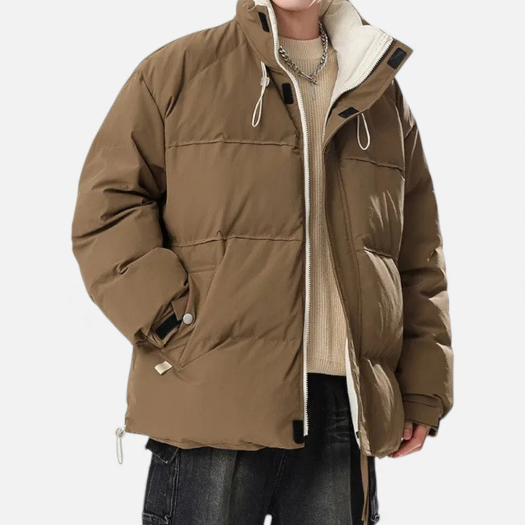 Charles Maison | Men’s Oversized Windproof Jacket with Stand Collar