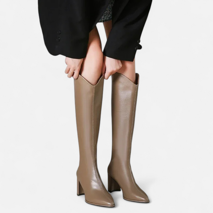 Charles Maison | Women’s Knee-High Zip Heeled Boots