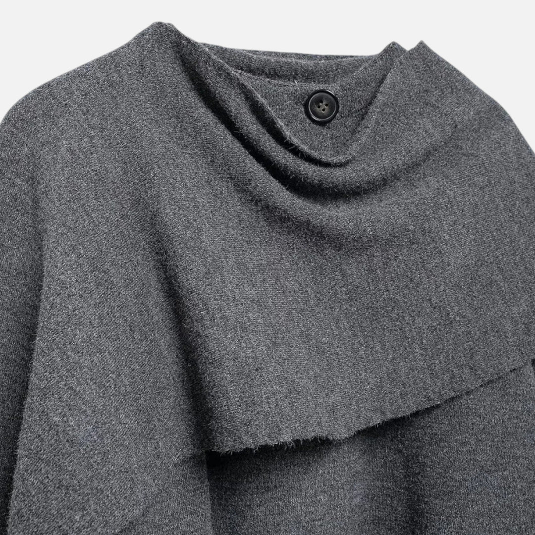 Charles Maison | Women’s Elegant Wool-Feel Poncho Cardigan