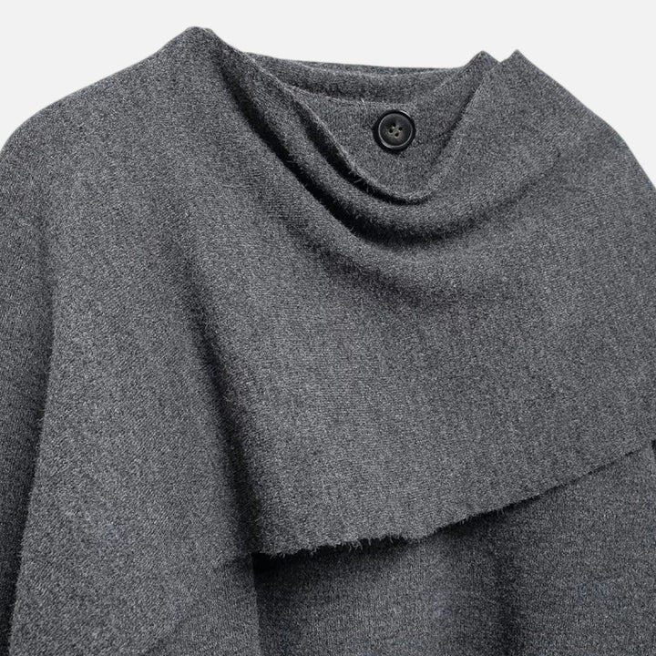 Charles Maison | Women’s Elegant Wool-Feel Poncho Cardigan
