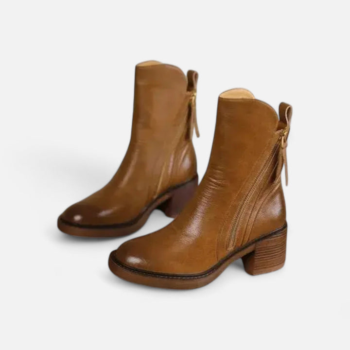 Charles Maison | Women’s Roman Leather Flat Heel Boots