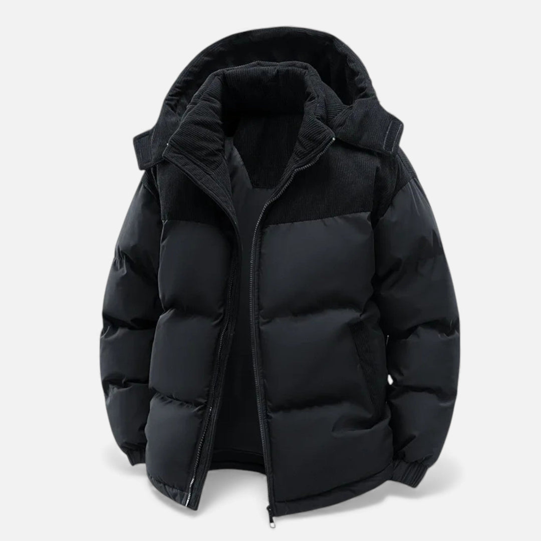 Charles Maison | Men’s Fleece-Lined Winter Jacket with Removable Hood