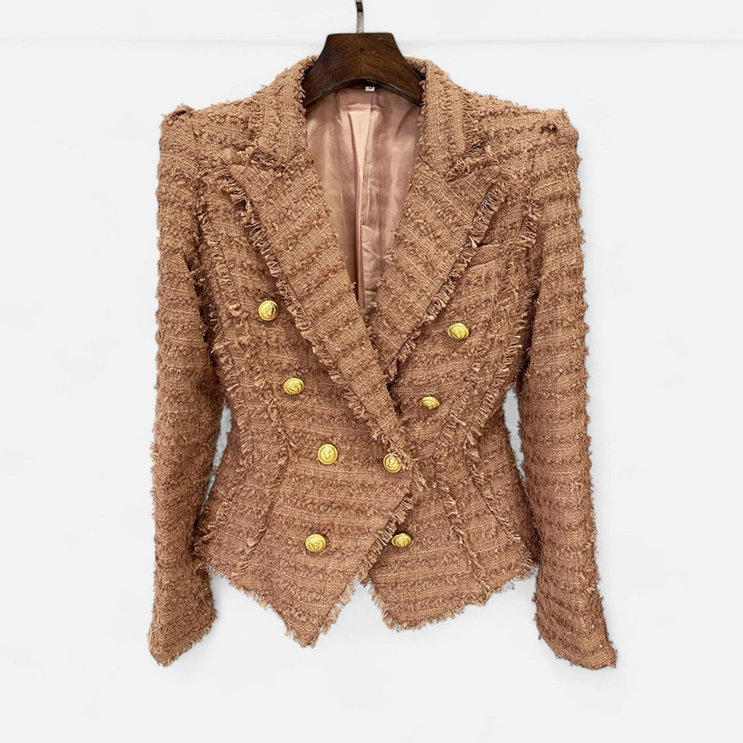 Charles Maison | Women’s Tweed Blazer – Slim Fit with Tassel Fringe