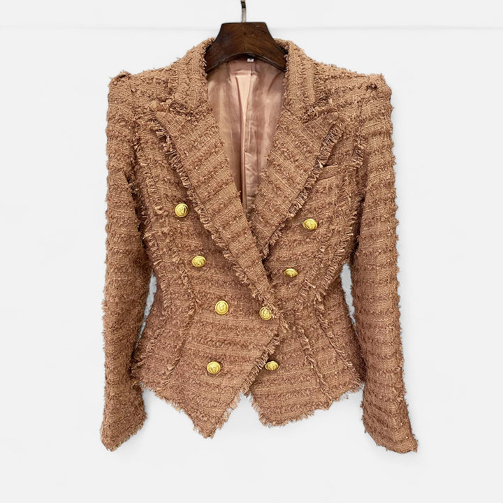 Charles Maison | Women’s Tweed Blazer – Slim Fit with Tassel Fringe