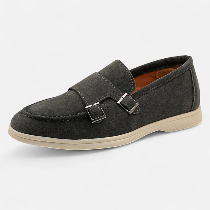 Charles Maison | Men’s Suede Monk Strap Loafers – Slip-On Elegance