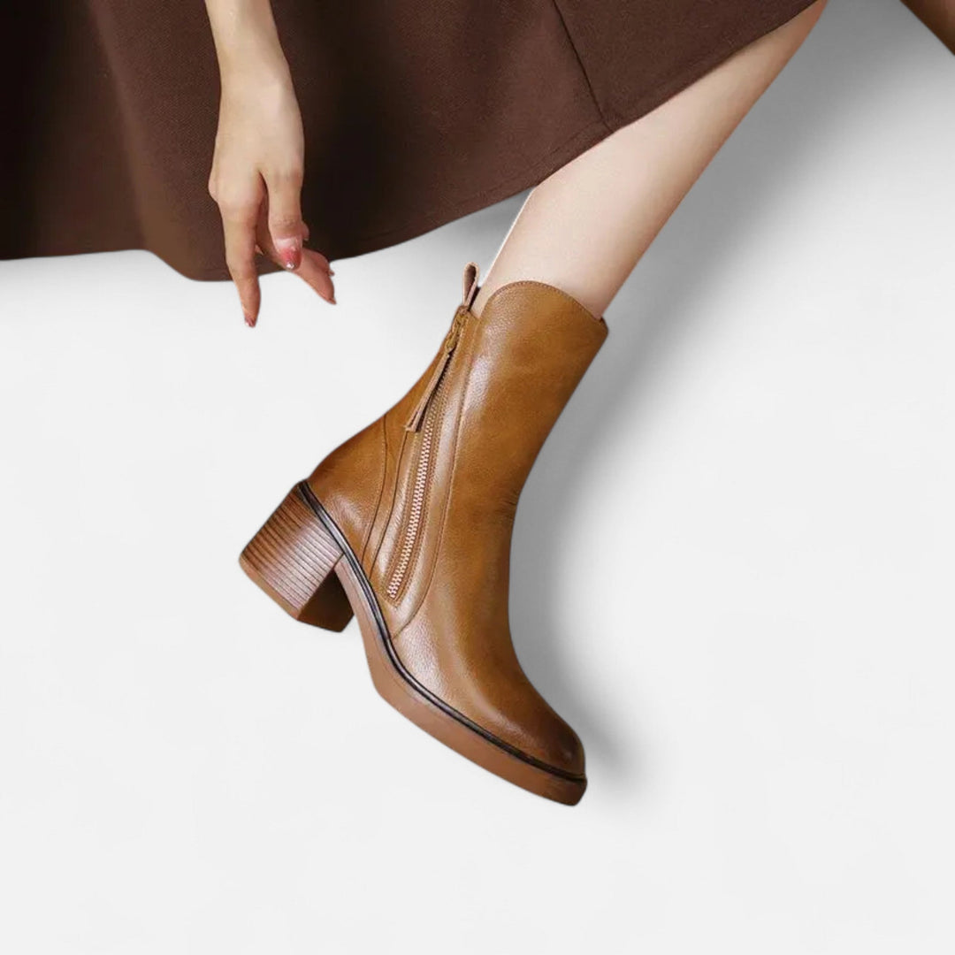 Charles Maison | Women’s Roman Leather Flat Heel Boots