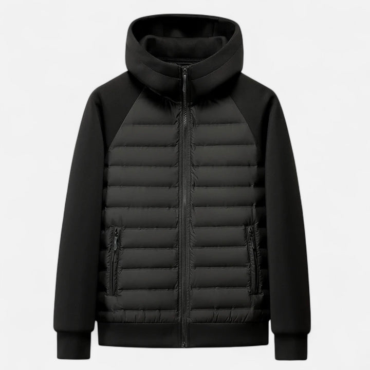 Charles Maison | Men’s Hooded Down Jacket – Spliced Quilted Style