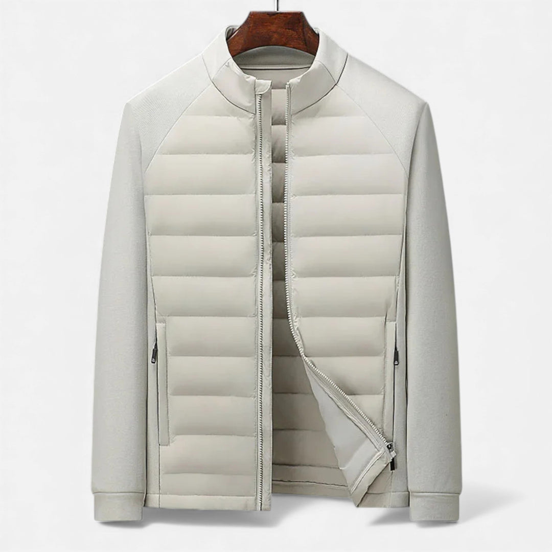 Charles Maison | Men’s Quilted Down Jacket with Stand-Up Collar