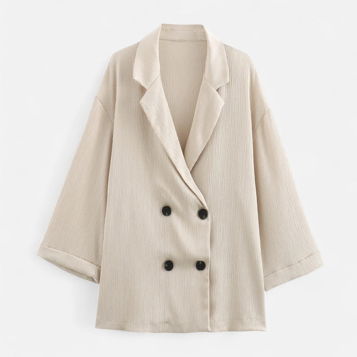 Charles Maison | Women’s Wrinkled Suit Jacket & Pants Set – Sculpted Autumn Elegance