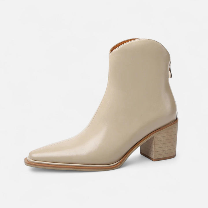 Charles Maison | Women’s Pointed Toe PU Leather Heeled Boots