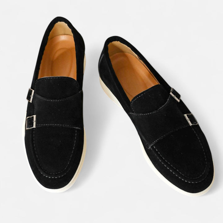 Charles Maison | Men’s Suede Monk Strap Loafers – Slip-On Elegance