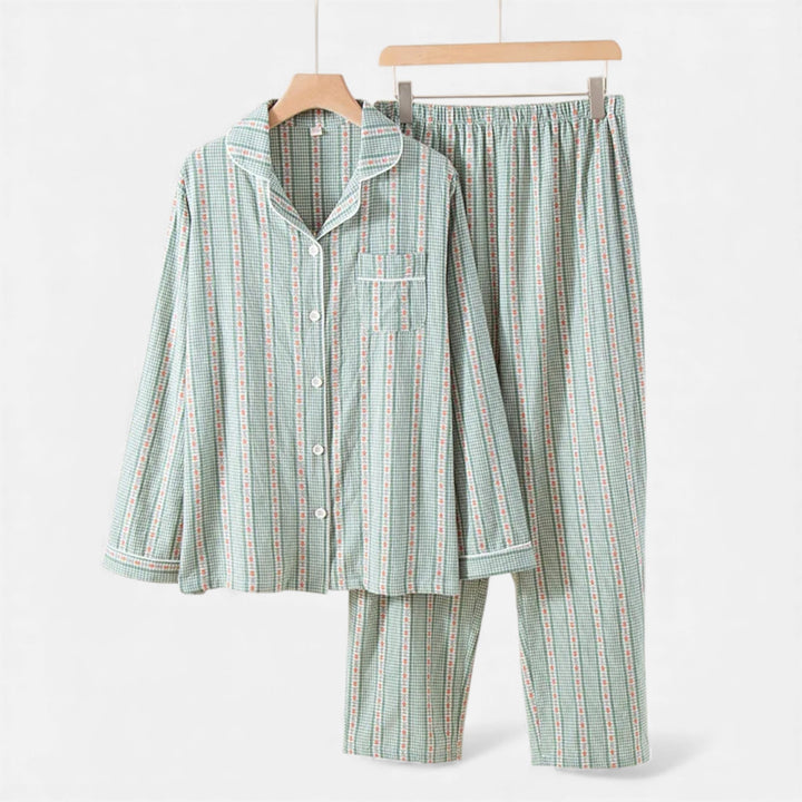 Charles Maison | Women’s Pure Cotton Pyjama Set with Cardigan Style