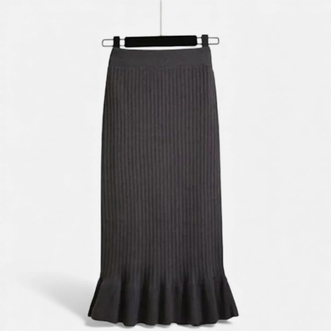 Charles Maison | Women’s High-Waist Ribbed Knitted Skirt