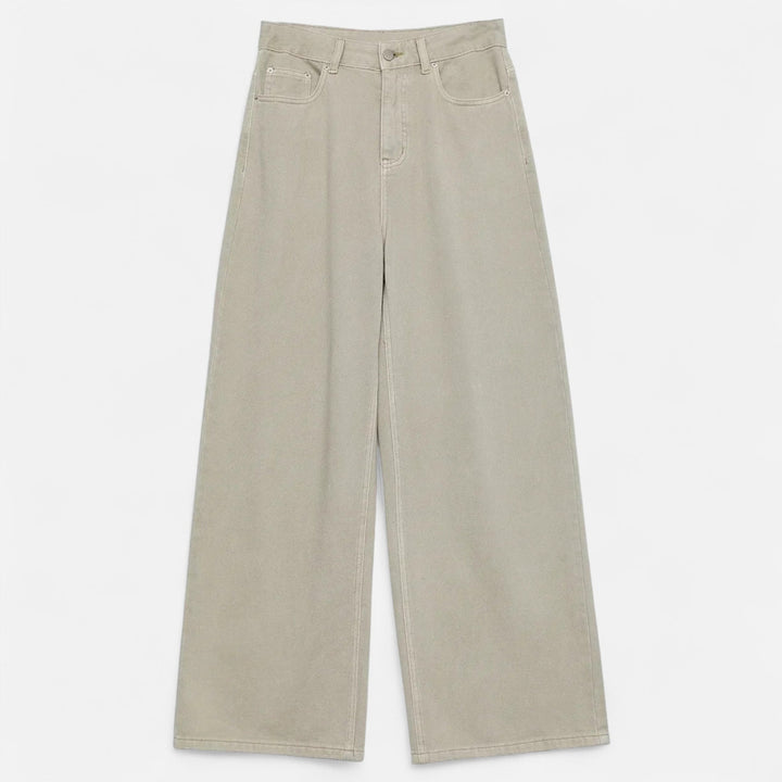 Charles Maison | Women’s High-Waist Cotton Trousers – Wide Leg Elegance