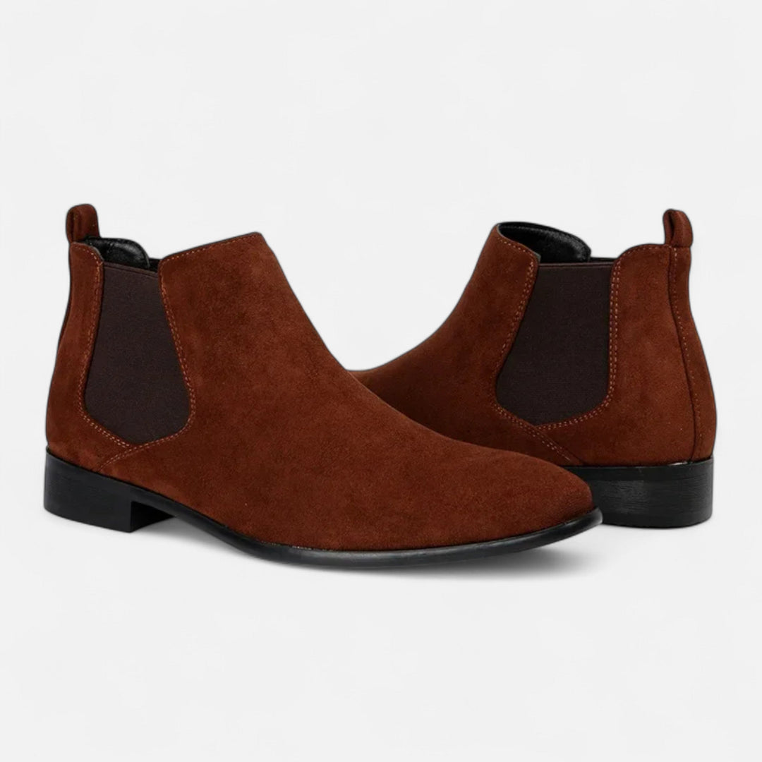 Charles Maison | Men’s Suede Square-Toe Chelsea Boots