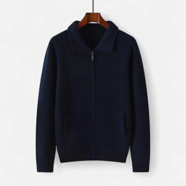 Charles Maison | Men’s Wool-Cashmere Zip Business Sweater