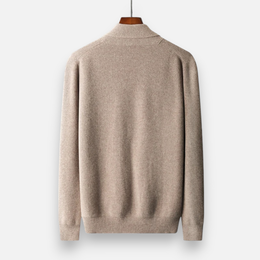 Charles Maison | Men’s Merino Wool Suit-Collar Cardigan