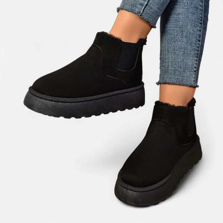 Maison Dresson | Women’s Short Plush Platform Ankle Boots