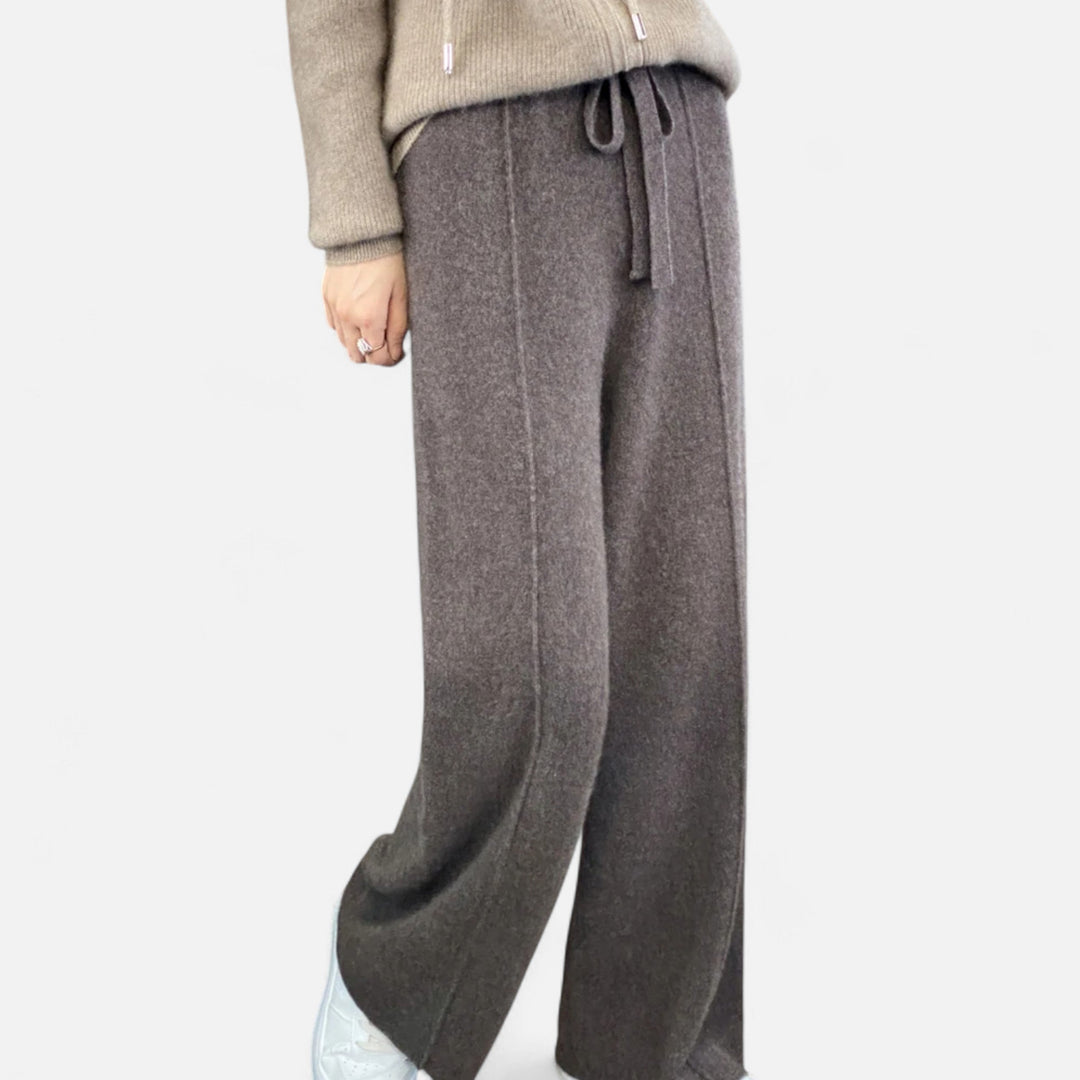 Charles Maison | Women’s Pure Wool Wide-Leg Knit Trousers