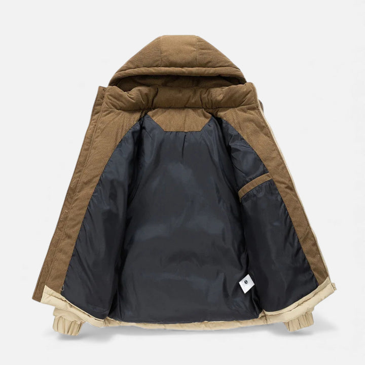 Charles Maison | Men’s Fleece-Lined Winter Jacket with Removable Hood