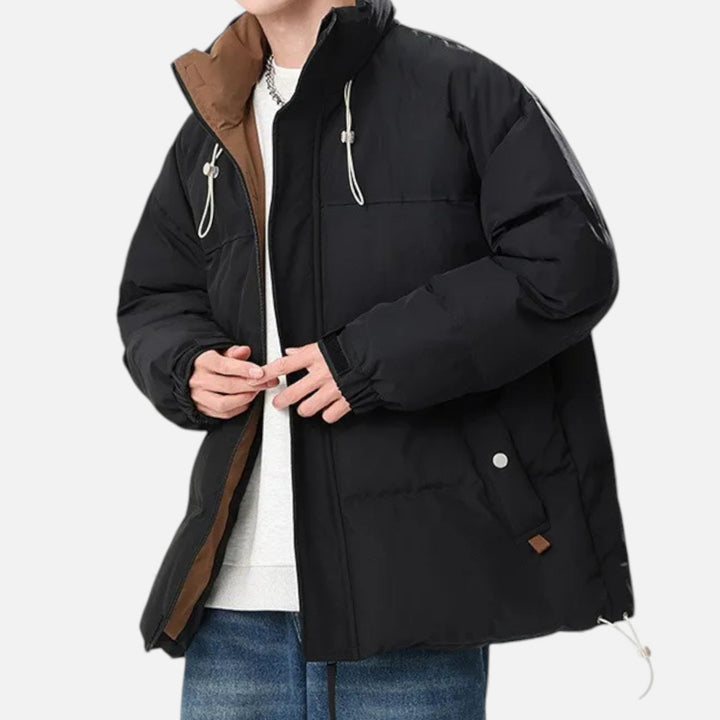 Charles Maison | Men’s Oversized Windproof Jacket with Stand Collar