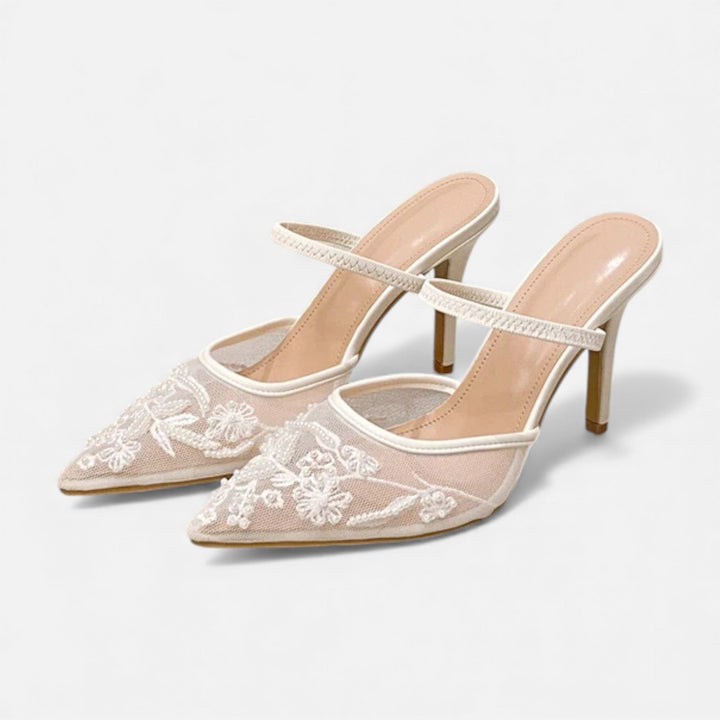 Charles Maison | Women’s Embroidered Mesh Designer Heels