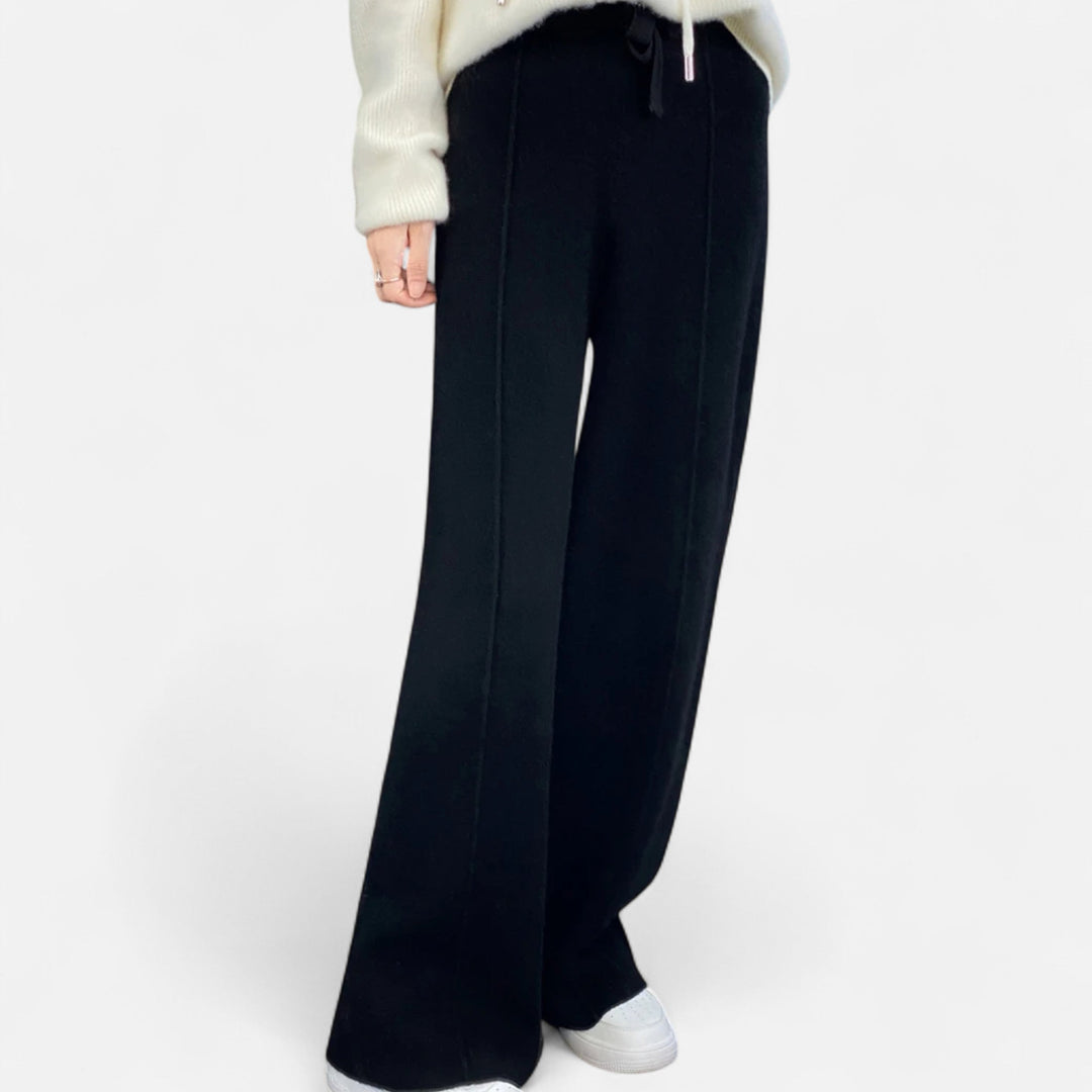 Charles Maison | Women’s Pure Wool Wide-Leg Knit Trousers