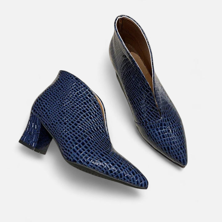 Charles Maison | Women’s Patent Leather V-Cut Ankle Boots