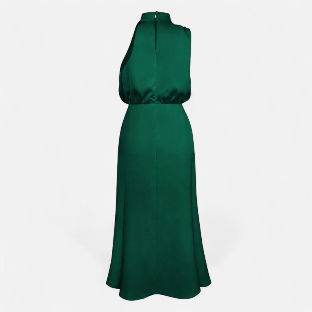 Charles Maison | Women’s Satin Sleeveless Long Dress – Fluid Drape, Timeless Elegance