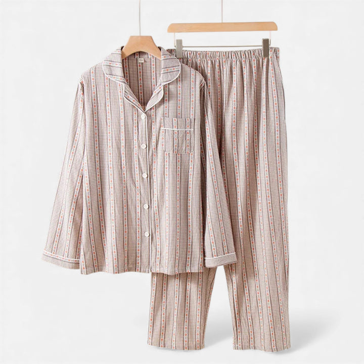 Charles Maison | Women’s Pure Cotton Pyjama Set with Cardigan Style
