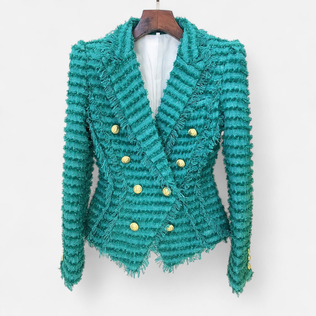 Charles Maison | Women’s Tweed Blazer – Slim Fit with Tassel Fringe