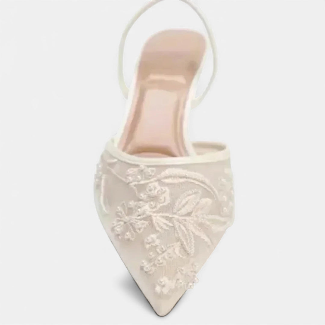 Charles Maison | Women’s Embroidered Mesh Designer Heels