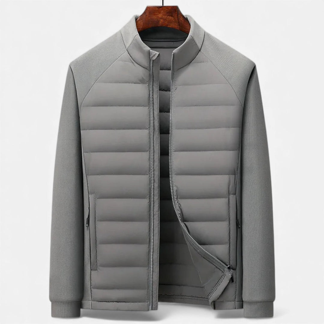 Charles Maison | Men’s Quilted Down Jacket with Stand-Up Collar