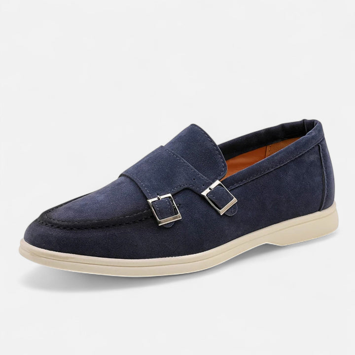 Charles Maison | Men’s Suede Monk Strap Loafers – Slip-On Elegance