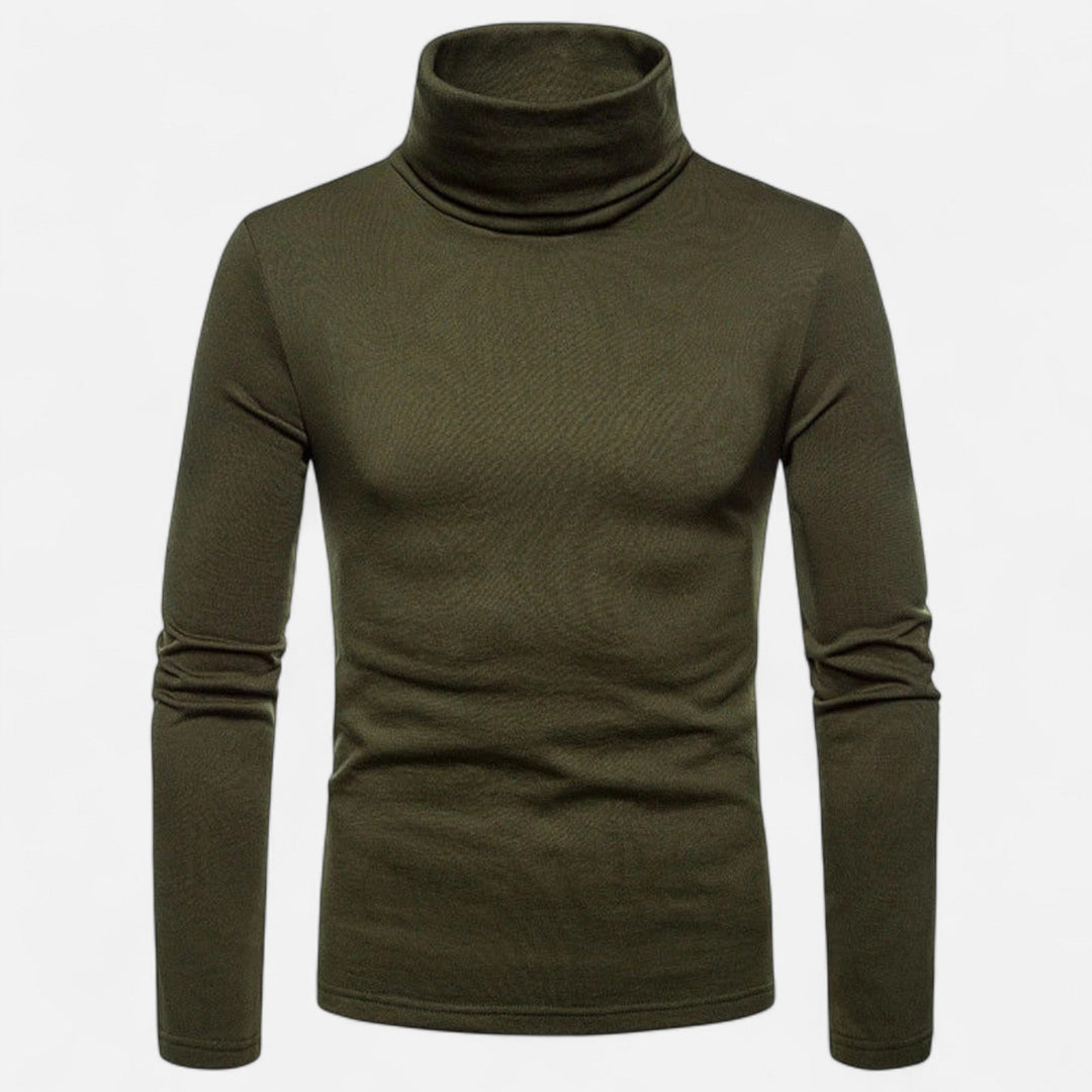Charles Maison | Men’s Slim Fit Turtleneck Sweater – Autumn Winter Stretch