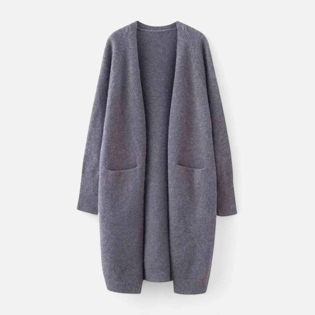 Charles Maison | Women’s Thick Knit Cardigan – V-Neck Autumn Warmth