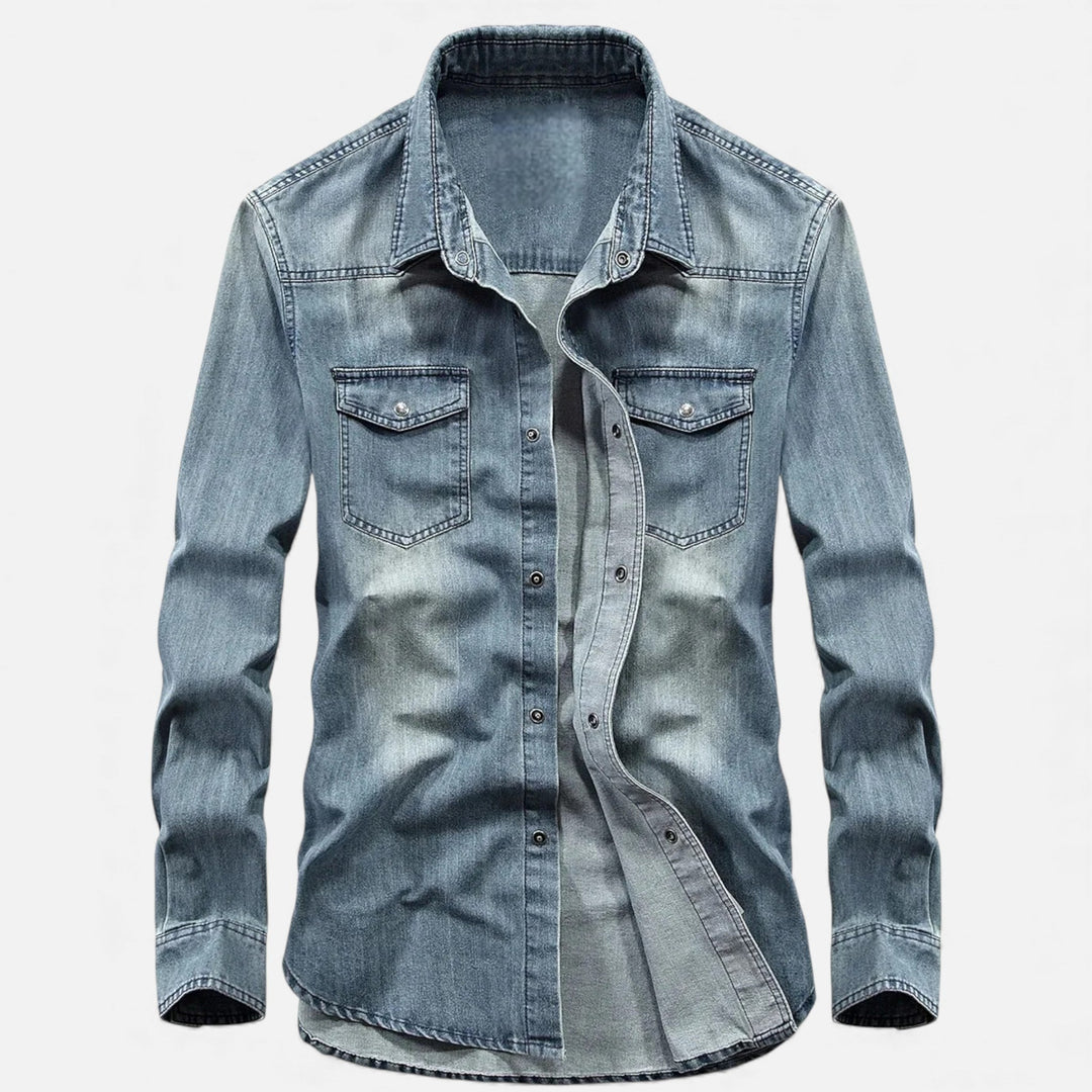 Charles Maison | Men’s Loose-Fit Denim Shirt for Autumn/Winter