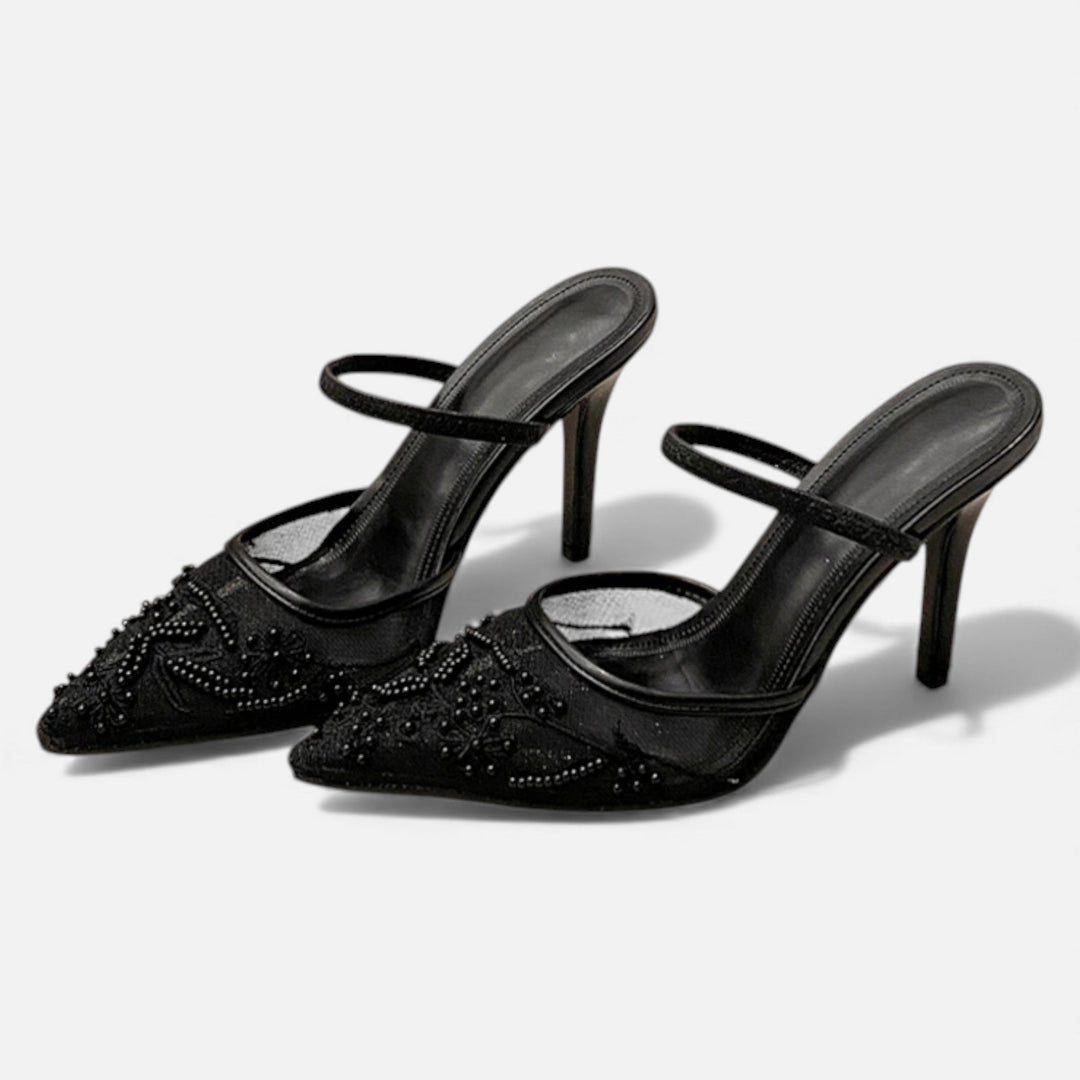 Charles Maison | Women’s Embroidered Mesh Designer Heels