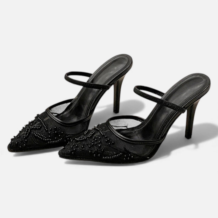 Charles Maison | Women’s Embroidered Mesh Designer Heels