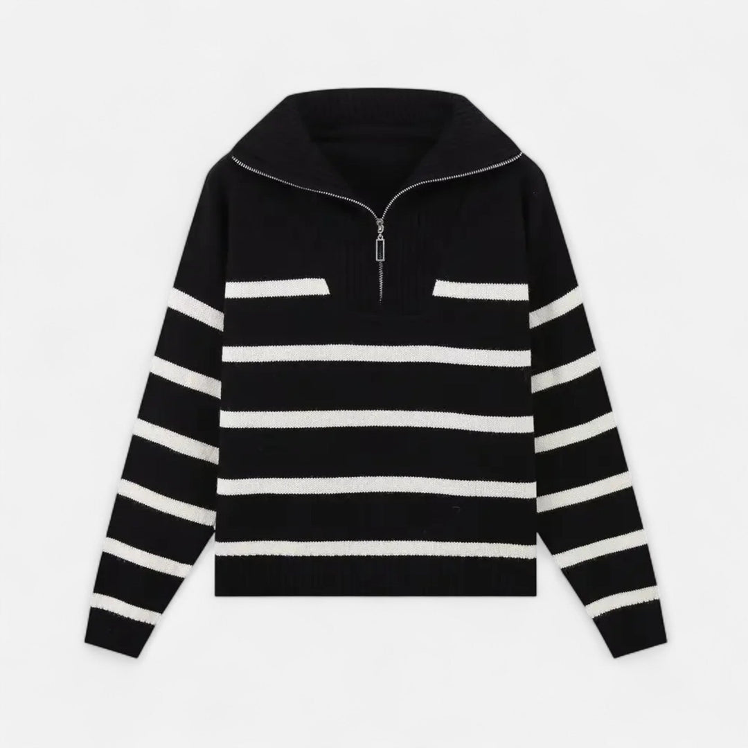 Charles Maison | Women's Striped Polo Sweater – Refined Autumn Heritage