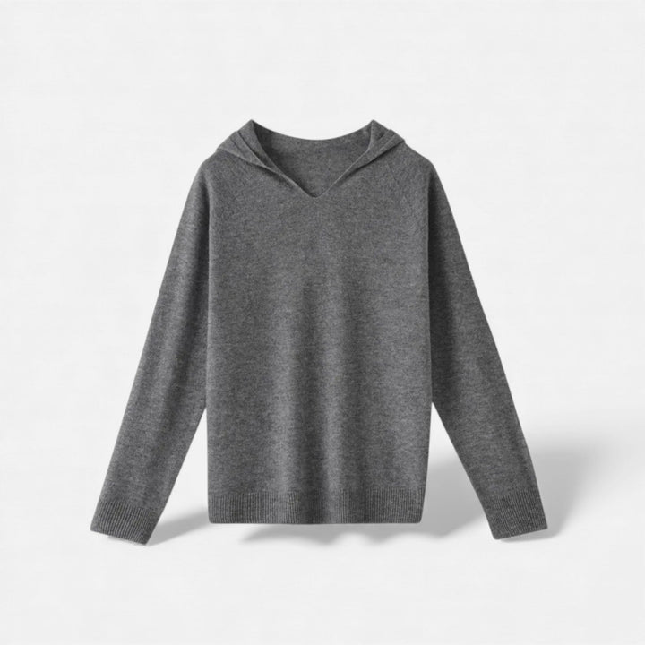 Charles Maison | Women’s Loose Wool Knitted V-Neck Hoodie