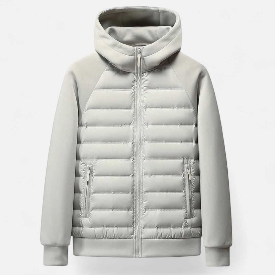 Charles Maison | Men’s Hooded Down Jacket – Spliced Quilted Style