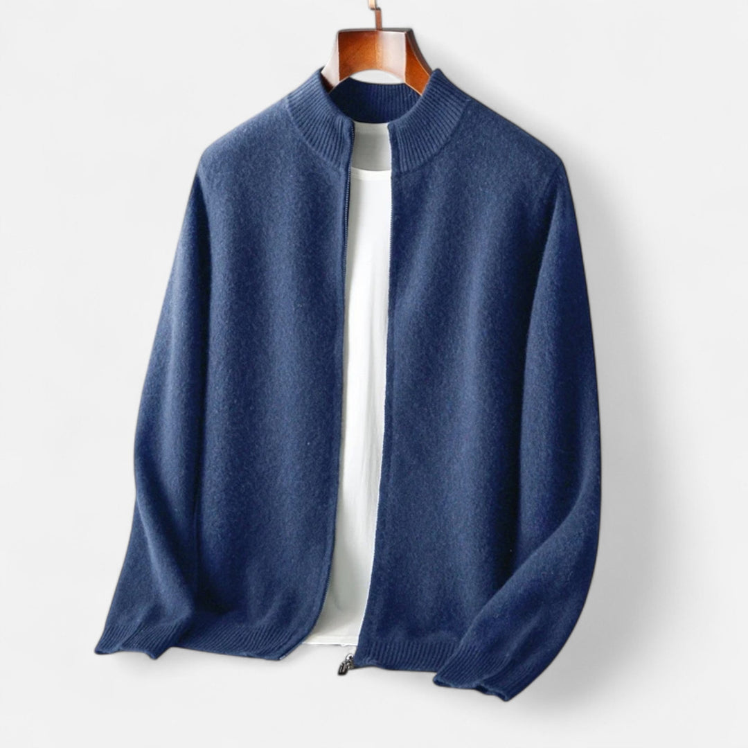 Charles Maison | Men’s Merino Wool Zip Sweater