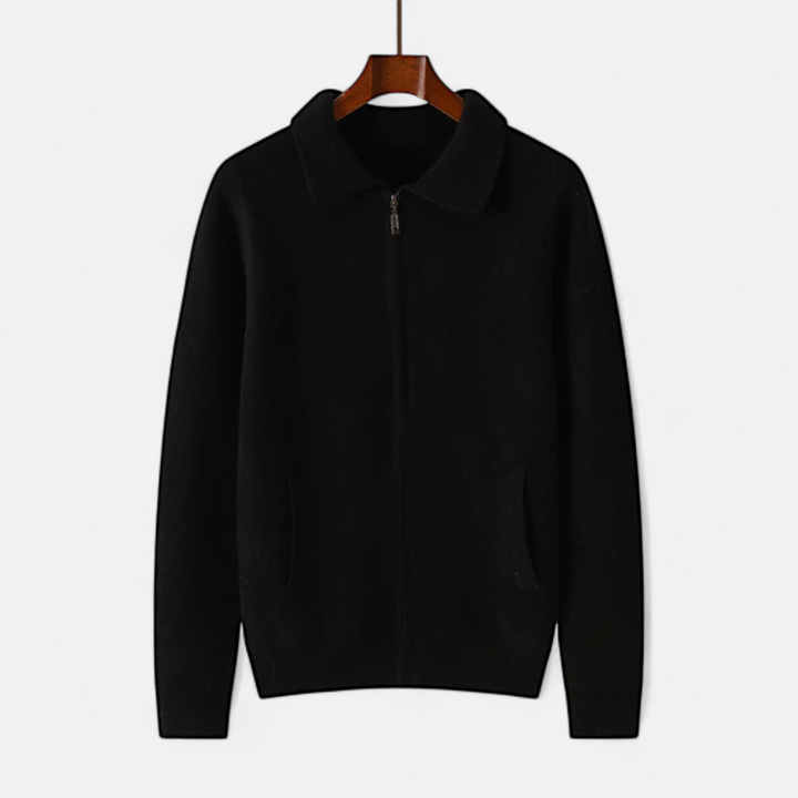 Charles Maison | Men’s Wool-Cashmere Zip Business Sweater